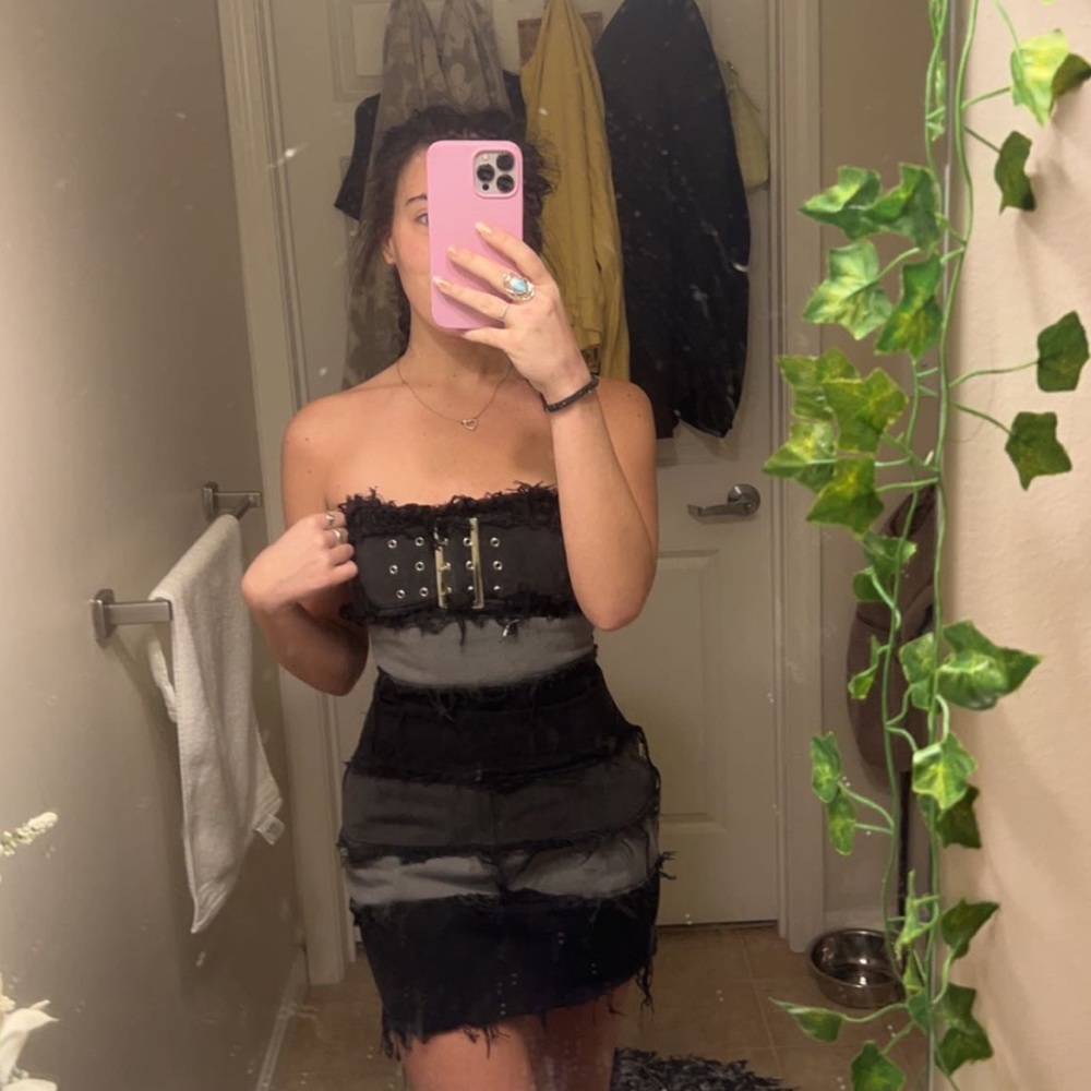 PRETTY LITTLE THING denim strapless dress